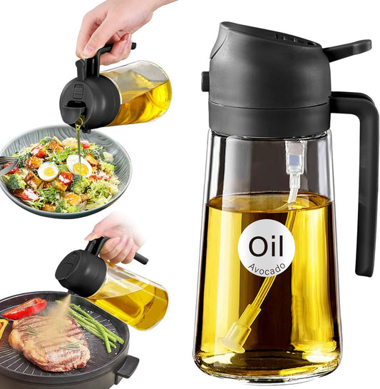 2-in-1 Oil Dispenser & Spray Bottle for Cooking-Premium quality