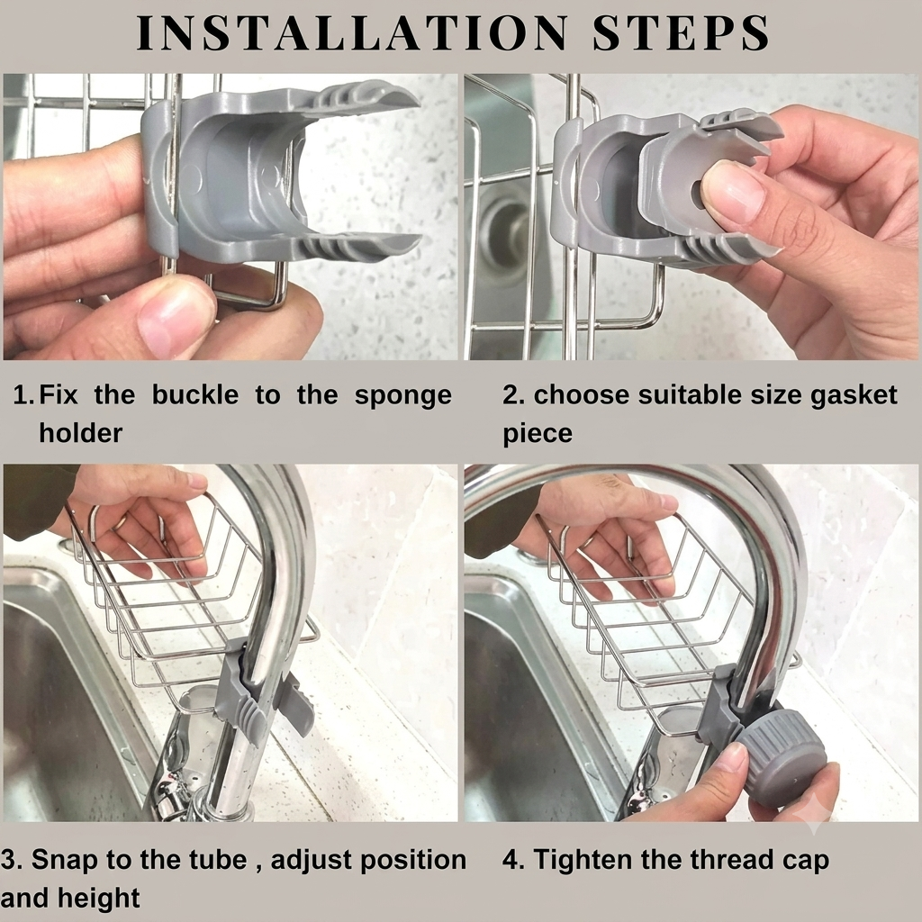 Stainless Steel Faucet Sink Organizer Rack