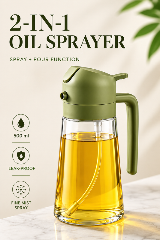2-in-1 Oil Dispenser & Spray Bottle for Cooking-Premium quality